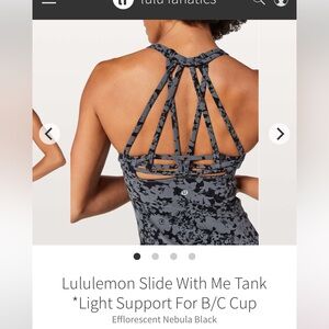 $68 lululemon athletica Slide with me multiway Efflorescent Nebula Black Tank 10